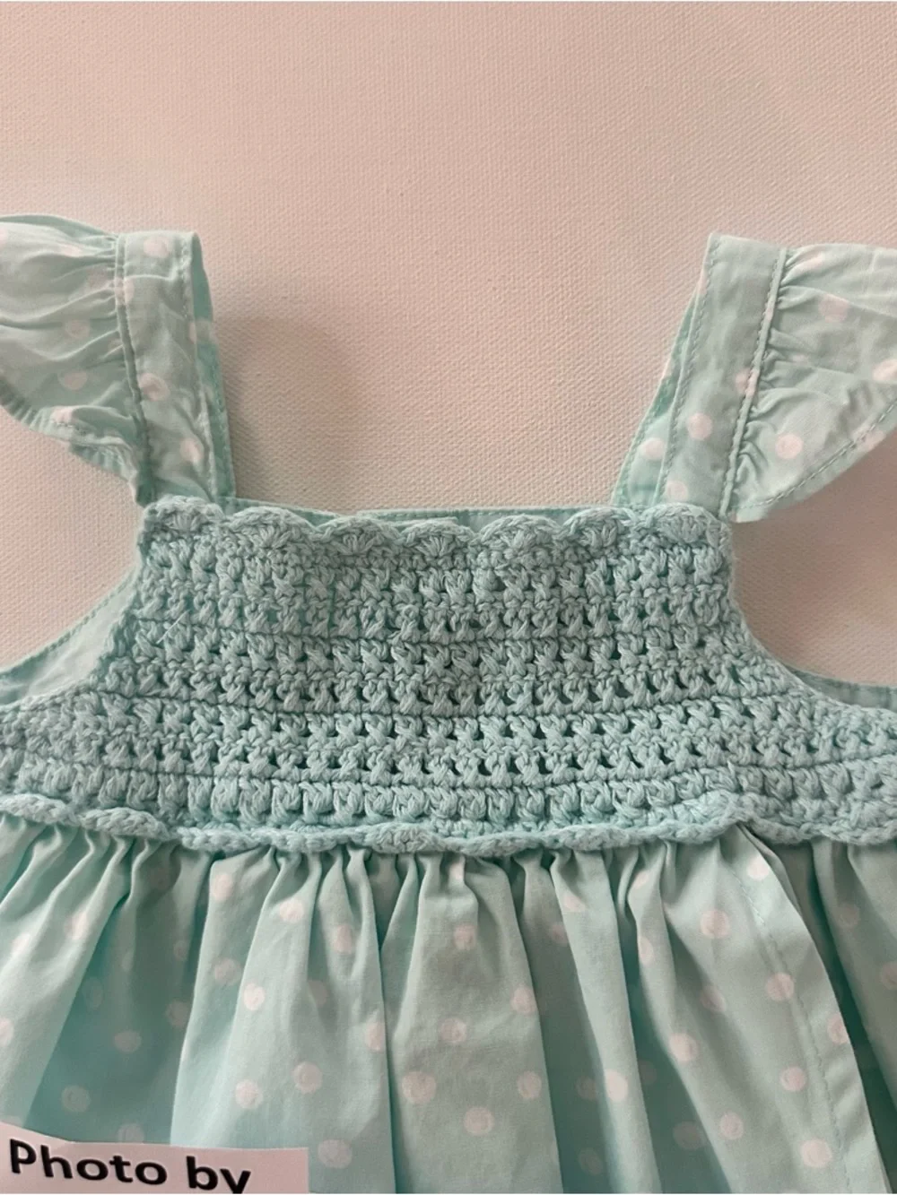Gymboree 3-6 Months Baby Girl Polka Dot Sundress Fish Embroidery